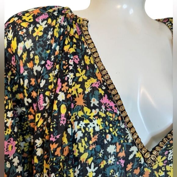 Free People Gardenia Printed Embellished Tunic Top - Picture 5 of 10